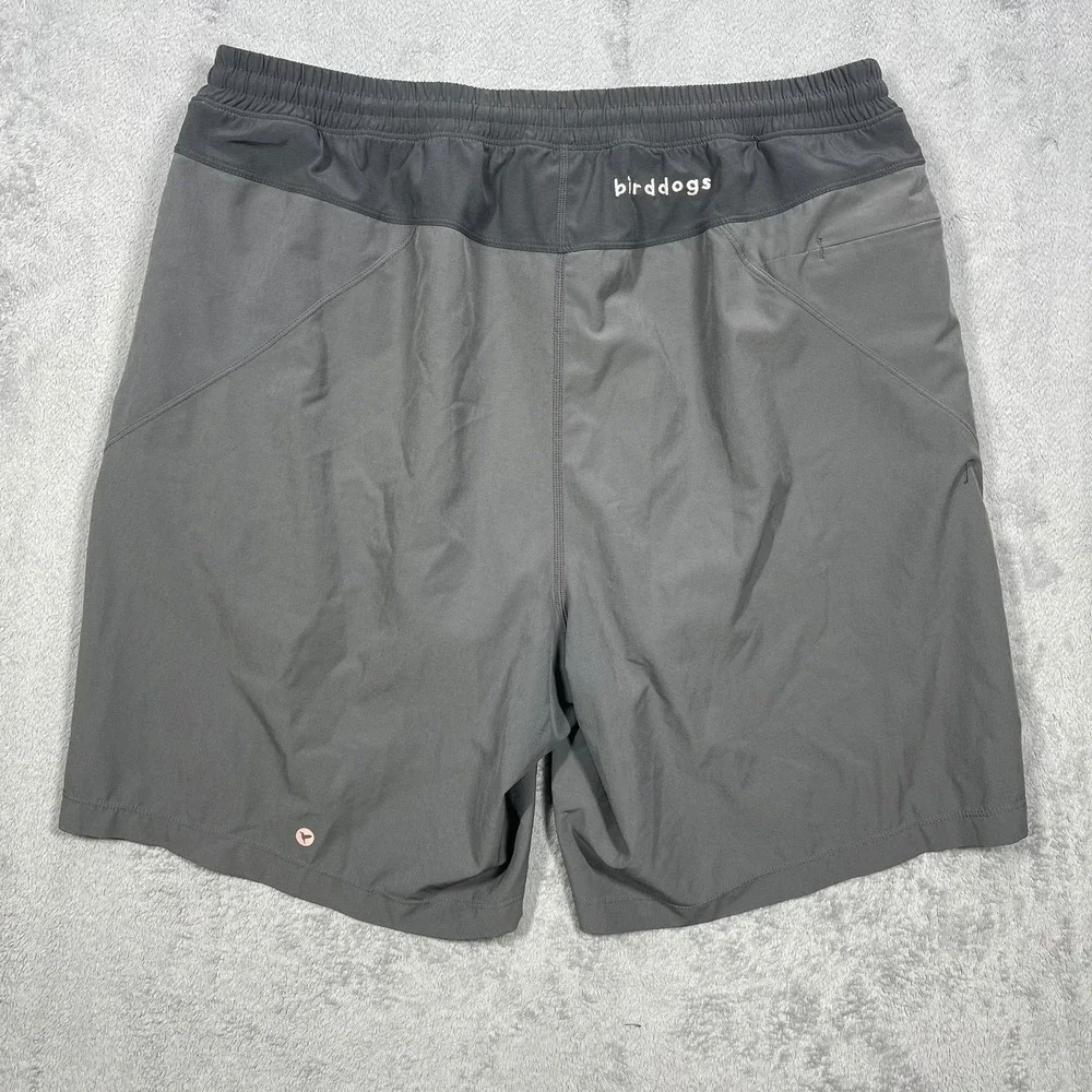 Birddogs Gym Shorts Mens XXL Gray Lined Athletic Zipper Pockets
